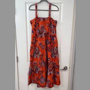 Rhode x Target Leafy Floral Print Tiered Midi Dress